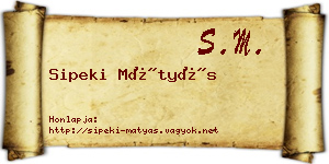 Sipeki Mátyás névjegykártya